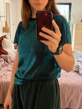 Semi sheer sparkly tee by Maje